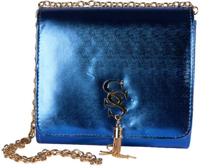 

Young & Forever Girls Evening/Party Blue PU Sling Bag
