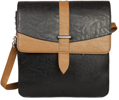 Louise Belgium Women Casual Black Leatherette Sling Bag