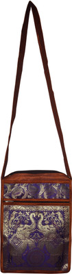 

Lal Haveli Women Casual Brown Silk Shoulder Bag