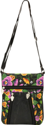 

Glitters Girls Casual Black Rexine Sling Bag