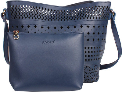 

Luvoksi Women Casual Blue Leatherette Sling Bag