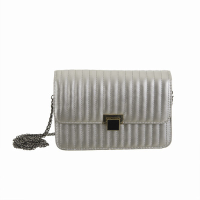 

Peaubella Women Formal Silver PU Sling Bag