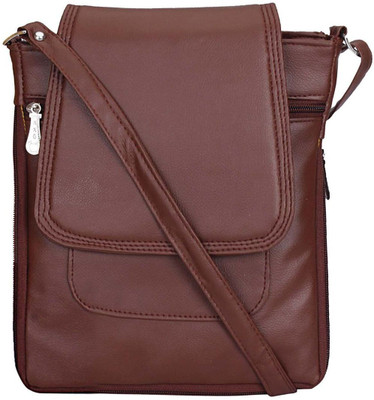 

MAEVA Women Casual Brown Rexine Sling Bag