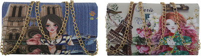 

Irish Women Evening/Party Multicolor Leatherette Sling Bag