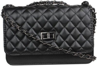 

Alvaro Castagnino Women Evening/Party Black PU Sling Bag