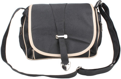 

Lovbird Women Casual Black PU Sling Bag