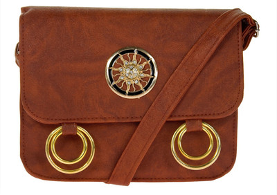 

JG Shoppe Women Casual Brown Polyester Sling Bag
