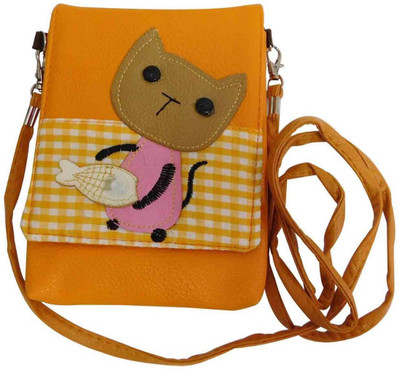

Laviva Girls Orange Rexine Sling Bag