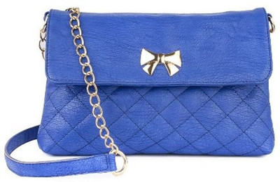 

Kleio Women Evening/Party Blue PU Sling Bag