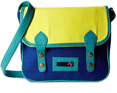 

Creative India Exports Women Casual Blue, Yellow Canvas Sling Bag