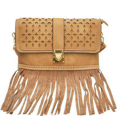 

Hawai Women Evening/Party Brown PU Sling Bag