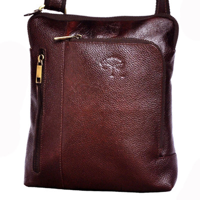 

Tamanna Men Casual Brown Genuine Leather Sling Bag