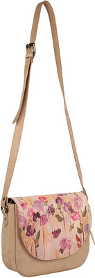

Rub & Style Women Casual Beige Genuine Leather Sling Bag
