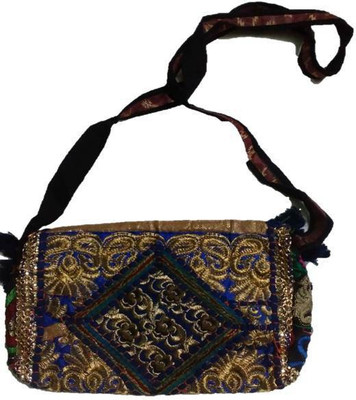 

Deet Girls Blue Cotton Sling Bag