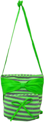 

Heels & Handles Women Casual Green Cotton Sling Bag