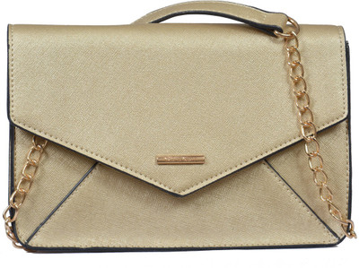 

Diana Korr Women Evening/Party Gold PU Sling Bag