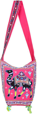 

Rajrang Women Casual Black Cotton Sling Bag
