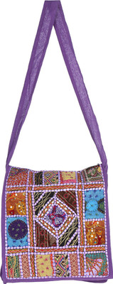 Rajrang Women Casual Purple Cotton Sling Bag