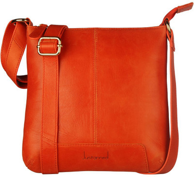 

Justanned Women Formal Orange Genuine Leather Sling Bag