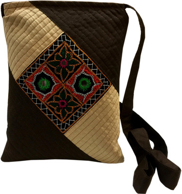 

Minky's Decor Girls Casual Brown, White Polyester, Silk, Cotton Sling Bag