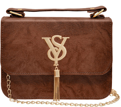 

tap fashion Women Evening/Party Brown PU Sling Bag