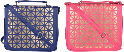 

Cuddle Women Casual Blue, Pink PU Sling Bag