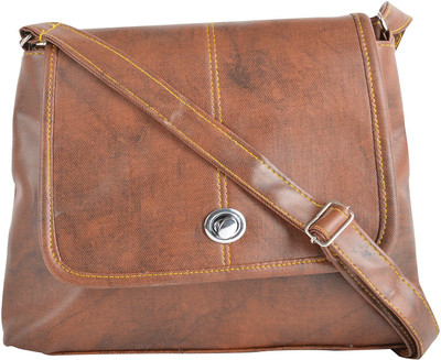 

SWARIO Women Casual Brown PU Sling Bag