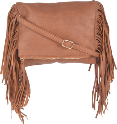 

Kleio Women Casual Brown Leatherette Sling Bag