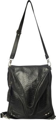 

Romari Women Casual Black Genuine Leather Sling Bag