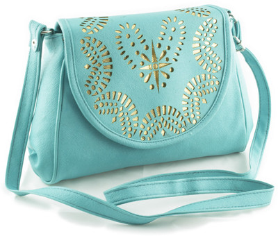 Voaka Women Casual Green Leatherette Sling Bag