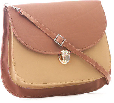 

Felicita Women Casual Beige, Tan PU Sling Bag