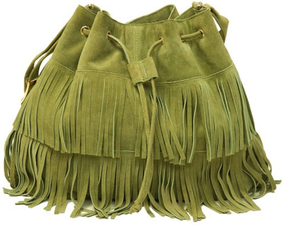 

Justanned Women Casual Green Genuine Leather Sling Bag