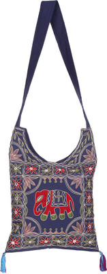 

Rajrang Women Casual Blue Cotton Sling Bag