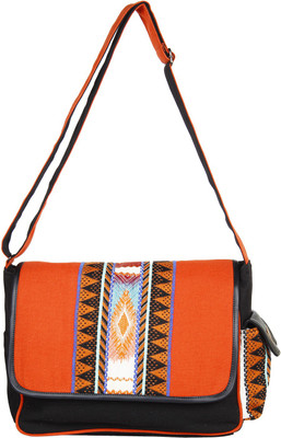 

Anekaant Women Casual Multicolor Canvas, PU Sling Bag