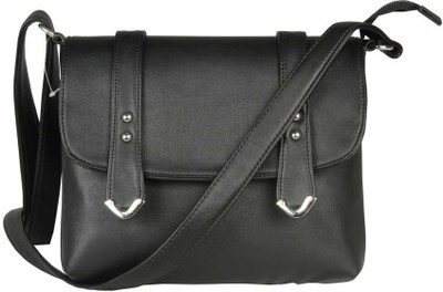 

Via Harp Women Formal Black Leatherette Sling Bag