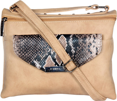 Esbeda Women Casual Beige PU Sling Bag