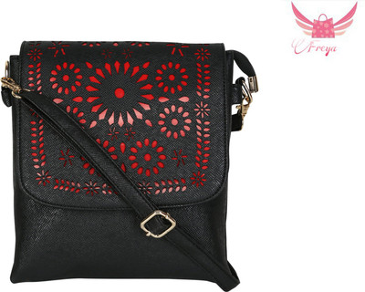 

Freya Girls Casual Black, Red PU Sling Bag
