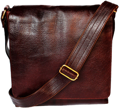 

Pharaoh Men Casual Brown Genuine Leather Messenger Bag