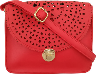 

Toteteca Bag Works Women Casual Red PU Sling Bag
