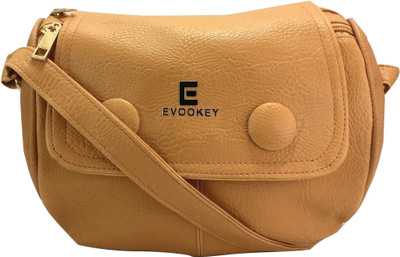 

Evookey Girls Casual Tan PU Sling Bag