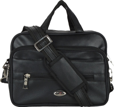 

RCS Men Casual Black Leatherette, Satin Sling Bag