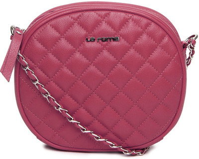 

La Roma Girls Evening/Party Pink Genuine Leather Sling Bag