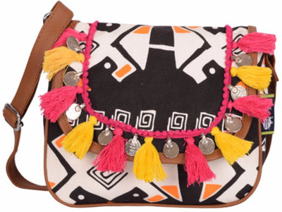 

Kanvas Katha Women Casual Multicolor Canvas Sling Bag