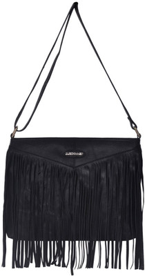 

Justanned Women Casual Black Genuine Leather Sling Bag