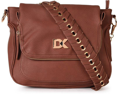 

Diana Korr Women Casual Brown PU Sling Bag