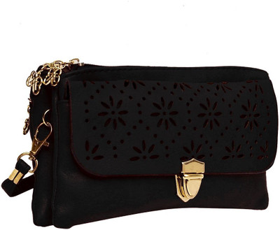 

Hawai Women Evening/Party Black PU Sling Bag