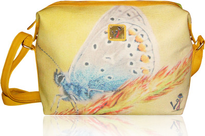 

JAJV Girls Casual Yellow Canvas Sling Bag