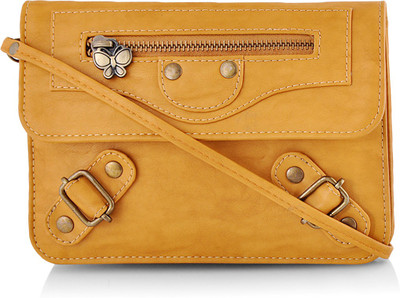 

Butterflies Women Casual Yellow PU Sling Bag