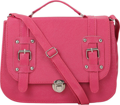 MIPEMINE Girls Casual Pink PU Sling Bag