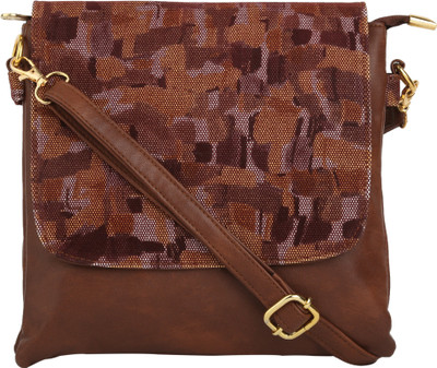 

Quality Creators Women Casual Brown PU Sling Bag